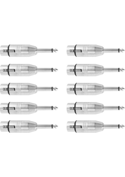 10 Adet 3pin Xlr Dişi - 6.35MM Erkek Mono Fiş Kablo Adaptörü (Yurt Dışından)