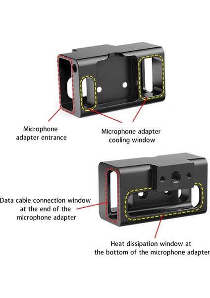 Gopro Hero 5/6/7/8/9 Action Için Alüminyum Alaşımlı Mikrofon Adaptörü (Yurt Dışından)