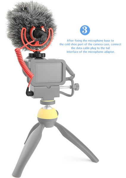 Gopro Hero 5/6/7/8/9 Action Için Alüminyum Alaşımlı Mikrofon Adaptörü (Yurt Dışından)