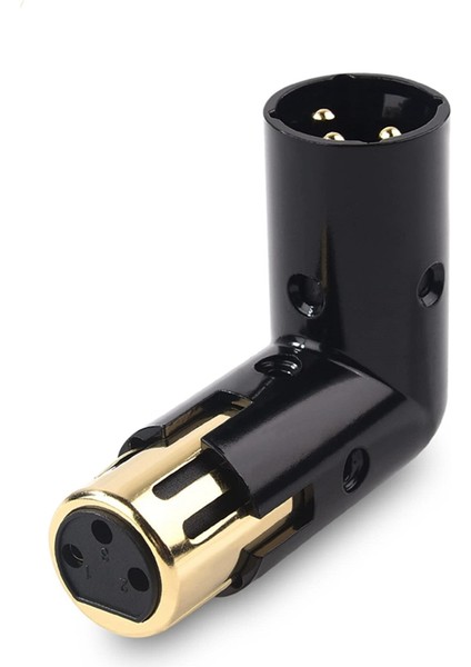 Adet 3pin Xlr Açı Adaptörü Erkekten Dişiye Dik Açı Xlr Adaptörü (Yurt Dışından)