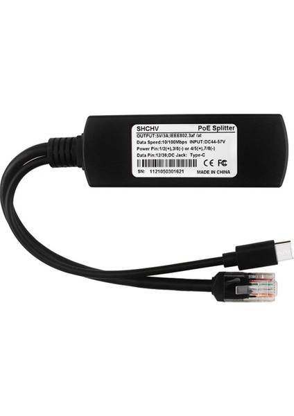 Poe - Usb-C 5V Adaptörü, Ieee 802.3AF/AT, Raspberry Pi 4(Gigabit) Için (Yurt Dışından)