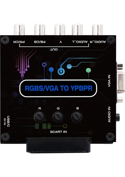 Rgbs VGA Scart To Ypbpr Dönüştürücü Video Oyun Konsolu Video Adaptörü (Yurt Dışından)