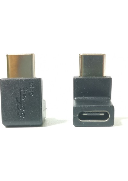Type-C 3.1 Adaptörü Type-C Erkek - Type-C Dişi Dönüştürücü 90 Derece (Yurt Dışından) indirimleri