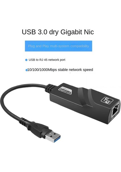 USB 3.0 Type C - Gigabit Ethernet RJ45 Lan Adaptörü Ağ Kartı (Yurt Dışından)