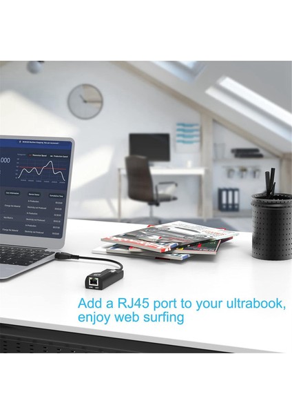 USB 3.0 Type C - Gigabit Ethernet RJ45 Lan Adaptörü Ağ Kartı (Yurt Dışından)
