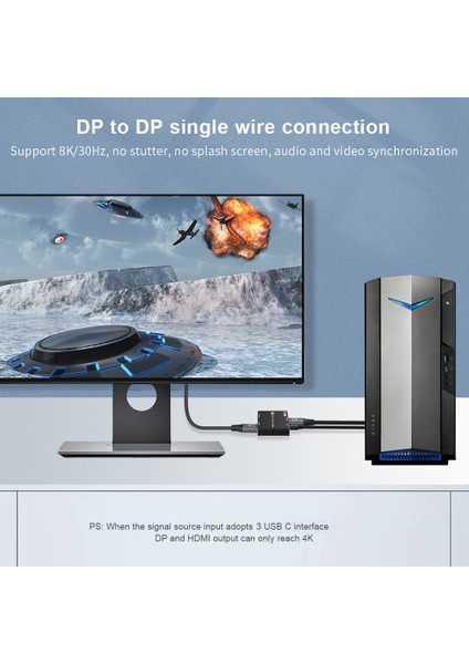 8k Dp - HDMI Uyumlu + Dp Video Ayırıcı 8K@30Hz 4K@120Hz (Yurt Dışından) fırsatları
