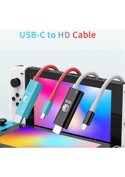 Nintendo Switch Type C - HDMI Uyumlu Kablo, Siyah-Beyaz (Yurt Dışından)