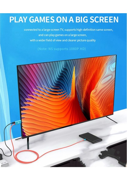 Nintendo Switch Type C - HDMI Uyumlu Kablo, Siyah-Beyaz (Yurt Dışından)