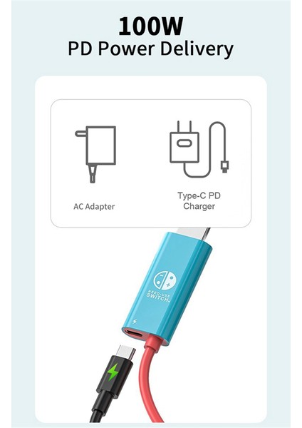 Nintendo Switch Type C - HDMI Uyumlu Kablo, Siyah-Beyaz (Yurt Dışından)