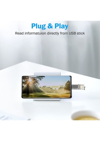 Paket USB C Adaptörü, USB C'den USB Adaptörüne Yüksek Hızlı Veri Aktarımı (Yurt Dışından)