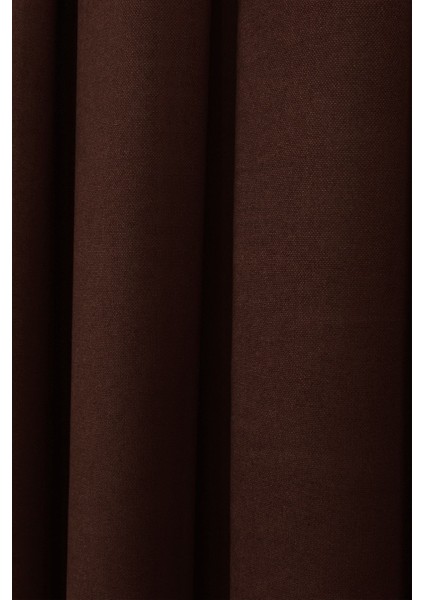 Kahverengi Düz Ada Fon Perde V-28 Tek Kanat 1x3 Sık Pile fırsatları