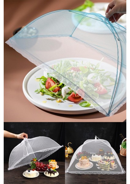 Gıda Koruyucu Şemsiye Yiyecek Sinek Koruyucu Tül Cibinlik 65 Cm