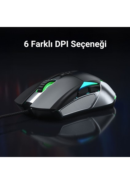 F816 Rgb Efektli 12800DPI Kablolu Optik Gaming Oyuncu Mouse
