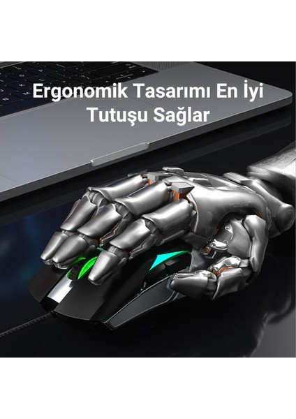 F816 Rgb Efektli 12800DPI Kablolu Optik Gaming Oyuncu Mouse
