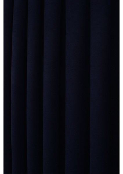 Lacivert Düz Ada Fon Perde V-32 Tek Kanat 1x3 Sık Pile modelleri