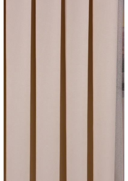 Ekru Düz Ada Fon Perde V-12489 Tek Kanat 1x3 Sık Pile fiyatları