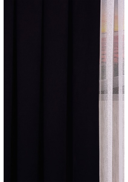 Siyah Düz Ada Fon Perde V-33 Tek Kanat 1x3 Sık Pile fiyatları