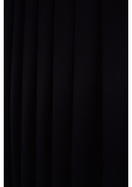 Siyah Düz Ada Fon Perde V-33 Tek Kanat 1x3 Sık Pile modelleri