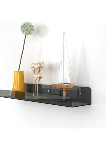 Transparan Füme Duvar Raf (30 cm x 10 cm )