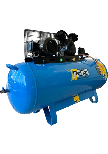 200 Lt Döküm Kafalı Yağlı Pistonlu Kompresör 220 V Monofaze şehir elektriği, 3 Hp, 2 Piston, 8 Bar