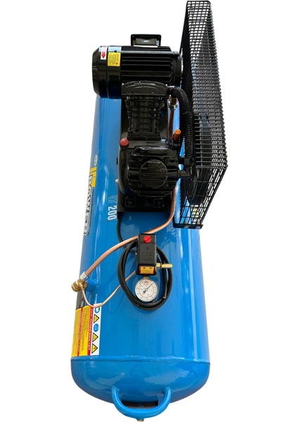 200 Lt Döküm Kafalı Yağlı Pistonlu Kompresör 220 V Monofaze şehir elektriği, 3 Hp, 2 Piston, 8 Bar