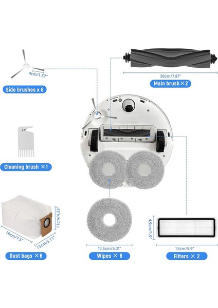L10 Ultra / L10S Robot Süpürge Için Aksesuar Seti, Ana Fırçalar, Hepa Filtreler, Toz Torbaları ile Aksesuarlar (Yurt Dışından) fiyatları