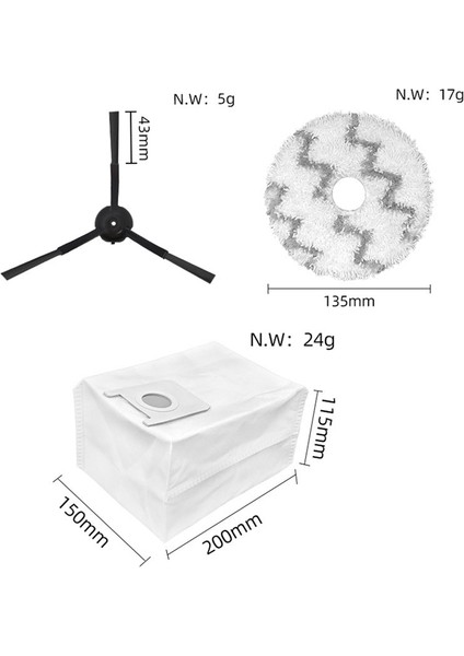 Eva SDJ06RM Kendi Kendini Temizleyen Boşaltan Robot Süpürge Için Yan Fırça Filtre Toz Torbası ve Paspas Bezi Yedeği (Yurt Dışından) fiyatları