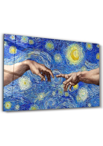 Abstract Van Gogh Dekorasyon Cam Duvar Tablosu