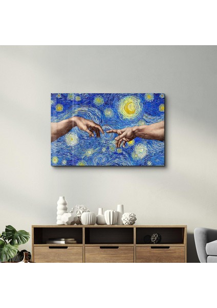 Abstract Van Gogh Dekorasyon Cam Duvar Tablosu