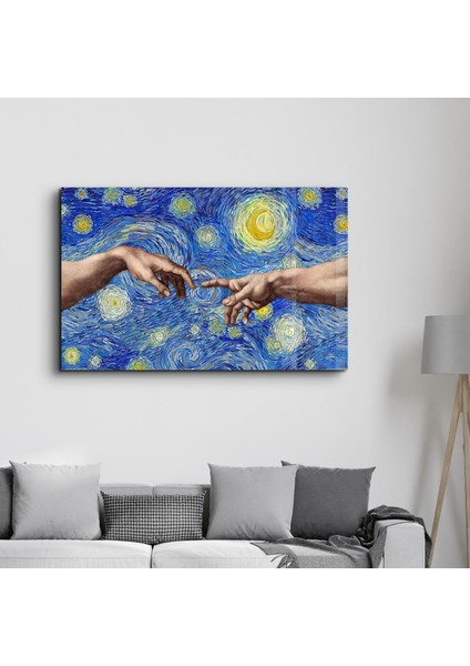 Abstract Van Gogh Dekorasyon Cam Duvar Tablosu