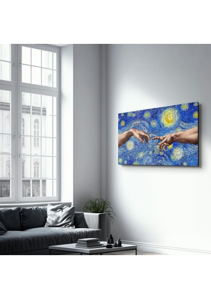Abstract Van Gogh Dekorasyon Cam Duvar Tablosu