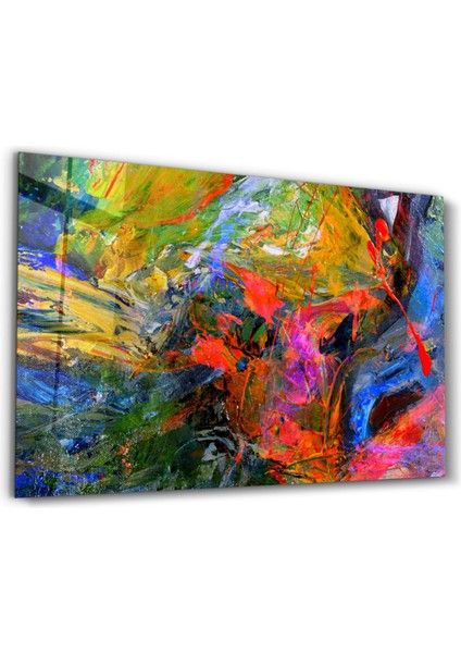 Abstract Colors Dekorasyon Cam Duvar Tablosu