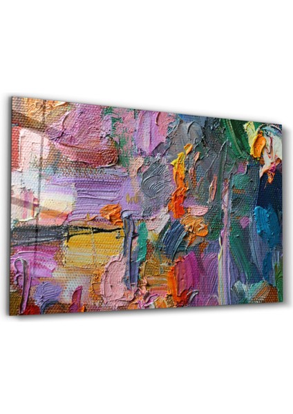 Oil Paint Abstract Dekorasyon Cam Duvar Tablosu