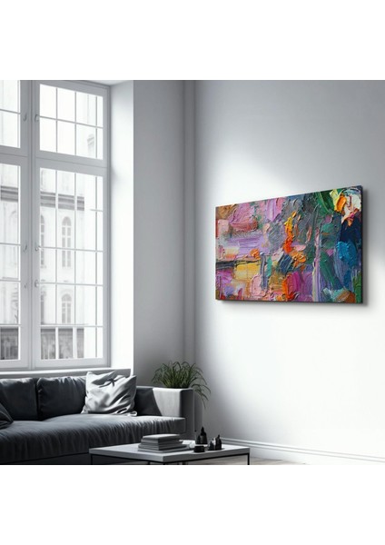 Oil Paint Abstract Dekorasyon Cam Duvar Tablosu