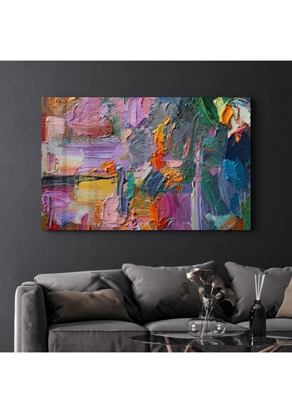 Oil Paint Abstract Dekorasyon Cam Duvar Tablosu