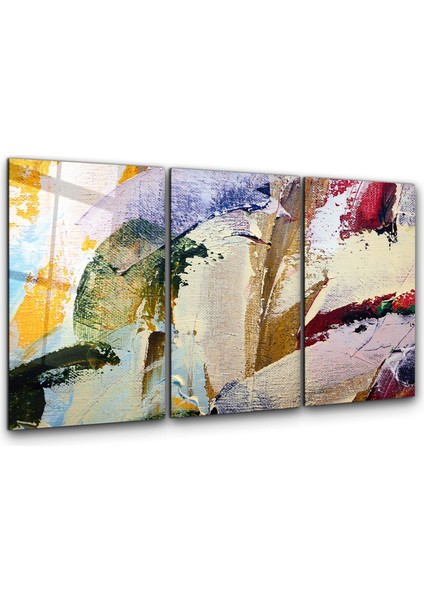 Abstract Oil Paint Patterns - Trio Dekorasyon Cam Duvar Tablosu