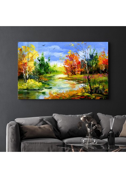 Abstract Landscape V2 Dekorasyon Cam Duvar Tablosu
