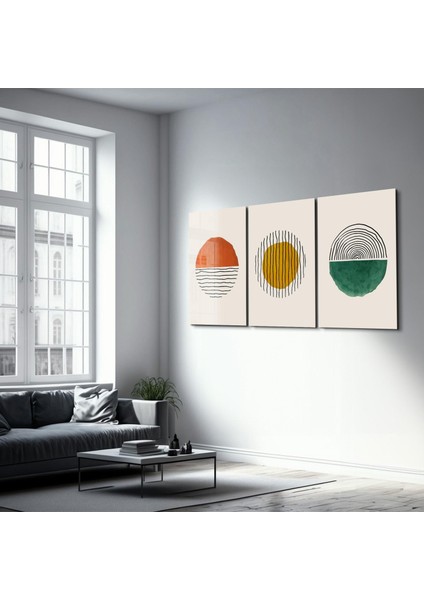 Abstract Sun - Trio Dekorasyon Cam Duvar Tablosu