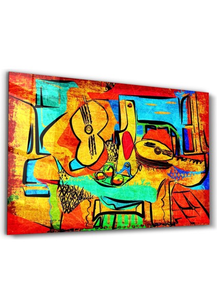 Abstract Musician Dekorasyon Cam Duvar Tablosu