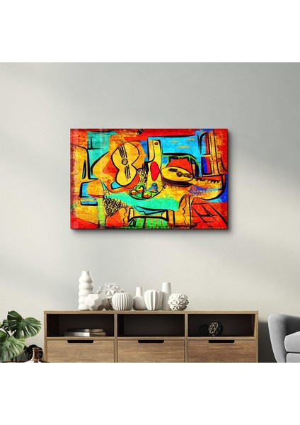 Abstract Musician Dekorasyon Cam Duvar Tablosu