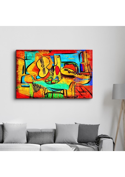 Abstract Musician Dekorasyon Cam Duvar Tablosu