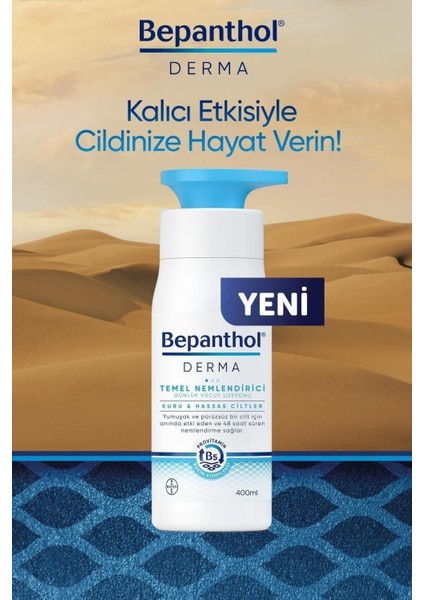 Derma Temel Nemlendirici Günlük Vücut Losyonu 400 ml Kuru Hassas Ciltler 2 Adet fırsatları