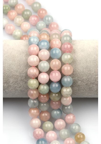 Akuamarin-Morganit-Heliodor Doğal Taş Dizi 10 mm Küre Kesim