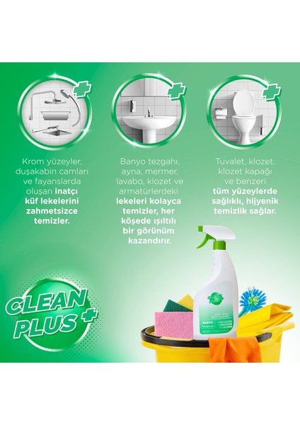 Clean Plus+ Kireç Çözücü Ultra Güçlü Banyo Temizleyici 750 ml