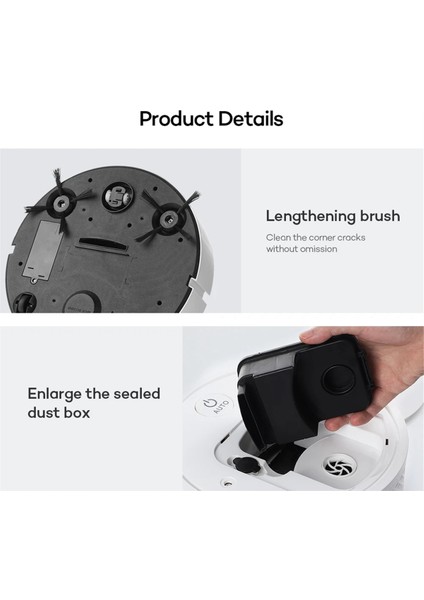 Yeni Islak Paspas USB Şarj Edilebilir 5'i 1 Arada Robot Süpürge Otomatik Temizleme Süpürme Makinesi Temizleyiciler Beyaz (Yurt Dışından)