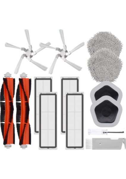 14 Adet Bot W10&W10 Pro Robot Süpürge Ana Yan Fırça Hepa Filtre Paspas Bezi ve Tutucu A (Yurt Dışından)