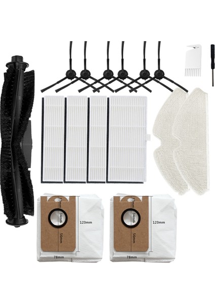 Ana Yan Fırça Paspas Bezi Toz Torbası ve Filtre Yedek Aksesuar Kitleri R1 Robotik Süpürge Için (Yurt Dışından)