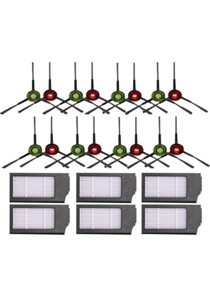 T10 Robotik Süpürge Için 22 Adet Yedek Parça Yıkanabilir Yan Fırçalı Hepa Filtre (Yurt Dışından)