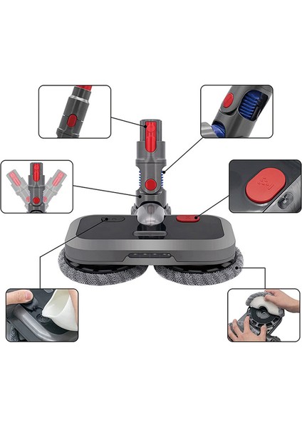 V7 V8 V10 V11 V15 Kablosuz Elektrikli Süpürge Islak Kuru Zemin Fırçası Yedek Parçaları Için Elektrikli Paspas (Yurt Dışından) fiyatları