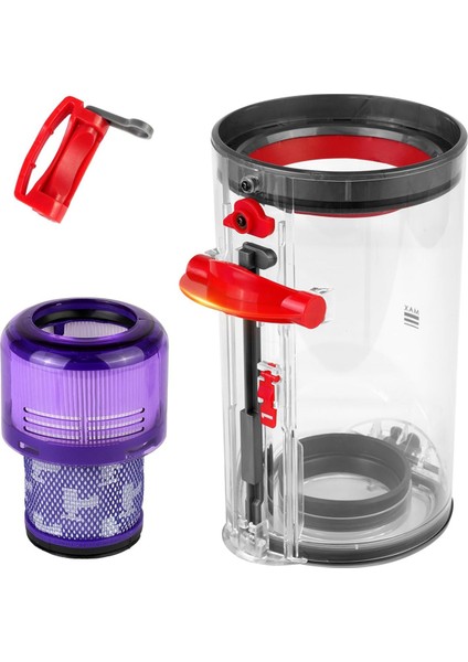 V11 V15 SV14 SV15 SV22 Elektrikli Süpürge Için Büyük Toz Haznesi Hepa Filtre Anahtarı Kilidi ile Değiştirin (Yurt Dışından)